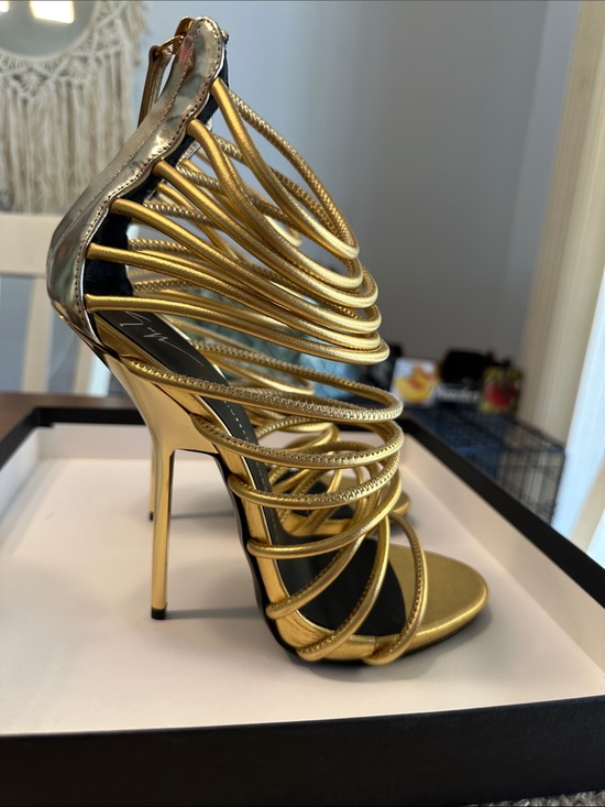 Giuseppe Zanotti Shoes - Giuseppe Zanotti Gold Strappy Heels 39 New in Box